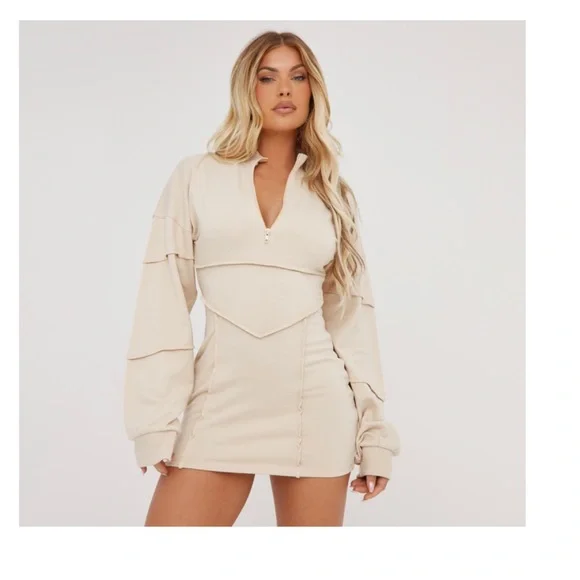 long sleeve mesh insert dress Bebe Women's Mesh Inset Long Sleeve Midi Dress